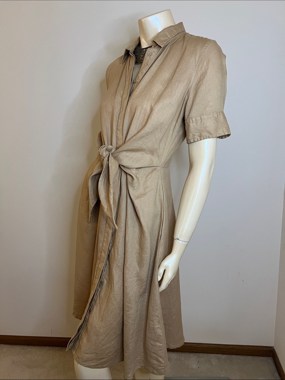 ❤️ Lauren Ralph Lauren Linen Tie-Waist Midi Dress - Picture 3 of 15